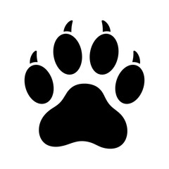 Black paw print with five toes