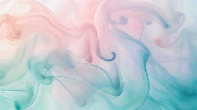 Abstract Swirls of Pastel Ink in Water.