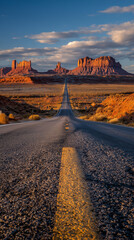 Naklejka premium road in desert