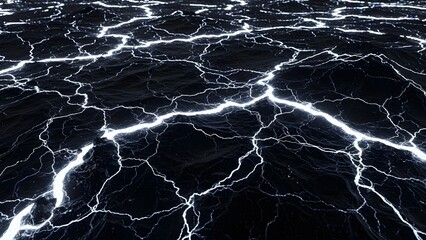 Electricity on Black Background, Lightning Bolts, Energy