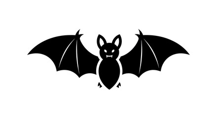 Silhouette bat with wings extended graphic