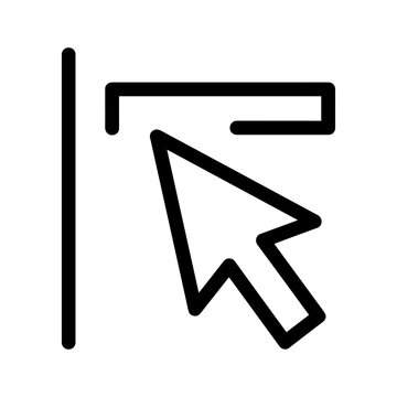 Cursor pointing to a line, indicating selection or action
