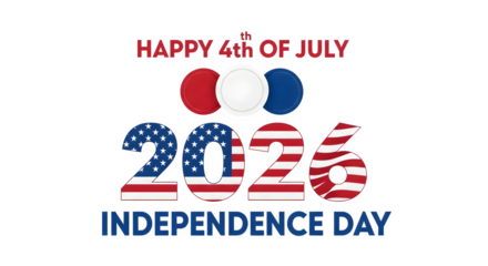 Happy 4th of july 2026 with circles