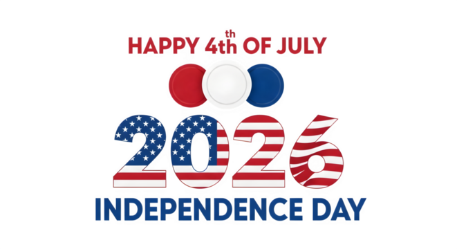 Happy 4th of july 2026 with circles