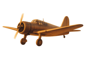 Vintage propeller airplane flying, historic warbird aircraft, classic aviation model on transparent background