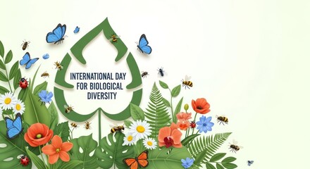 International Day for Biological Diversity Celebration with Nature Elements.