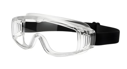 Clear Plastic Safety Goggles Product Shot Isolated on White Background