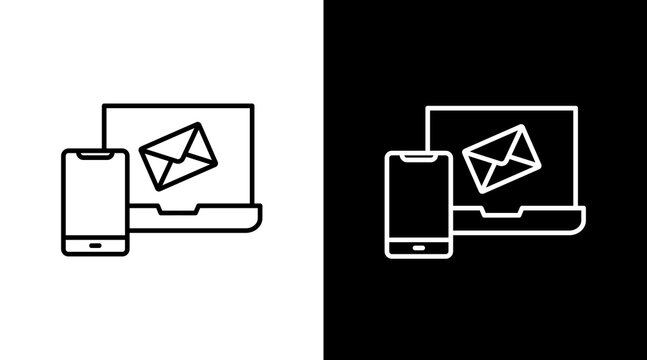 Email White Icon Set Design