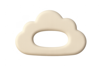 Minimal beige 3d hollow cloud computing icon