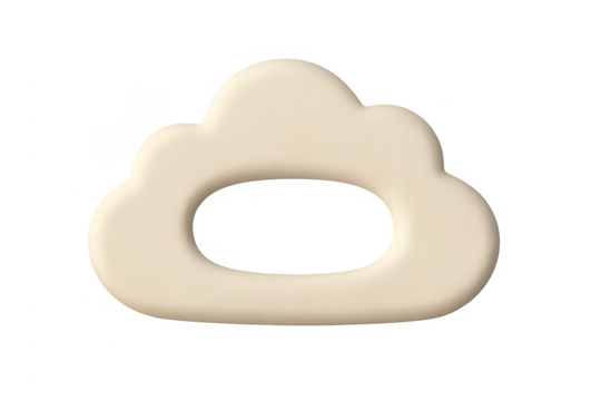 Minimal beige 3d hollow cloud computing icon