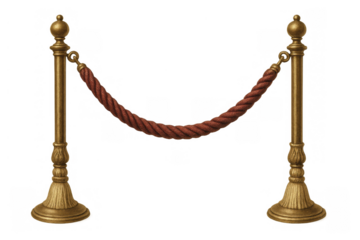 Velvet rope barrier creating exclusive access, luxury entrance concept for vip events and red carpet premieres