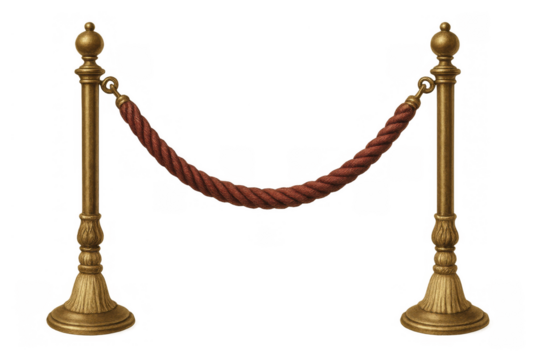 Velvet rope barrier creating exclusive access, luxury entrance concept for vip events and red carpet premieres - Powered by Adobe