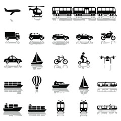 Minimalist Transportation Icon Set &ndash; Vehicles, Travel, Public Transport