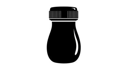 Silhouette of a bottle with cap isolated