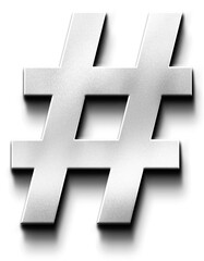 Obraz premium 3D Silver Metallic Number Sign or Hashtag (#) Icon in Neumorphic Style