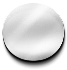 3D Silver Metallic Period or Dot Symbol in Neumorphic Style