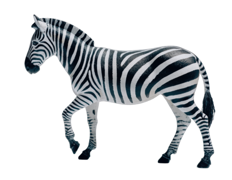 A Stylized Zebra With Black And White Stripes Walks With Its Head Held High Against A Dark Background Detailed Animal Portrait With Sharp Features And A Sense Of Motion