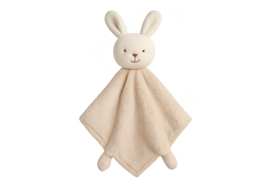 Beige bunny security blanket for baby comfort