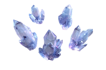 Small Glowing Crystal Shards Floating Upward Isolated