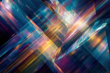 Abstract Geometric Composition Of Intersecting Lines In Vivid Colors and Textured Effect