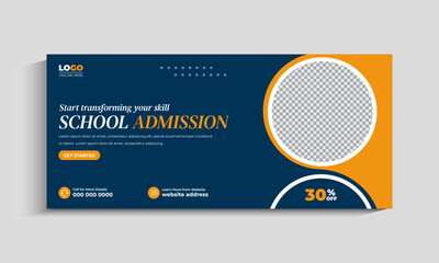 Back to School Admission Social Media Cover Banner Template