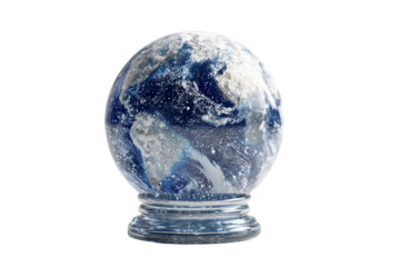 Snow Globe Planet Illustration Isolated on Transparent Background