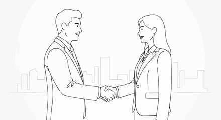 Business Professionals Shaking Hands in a Collaborative Agreement.