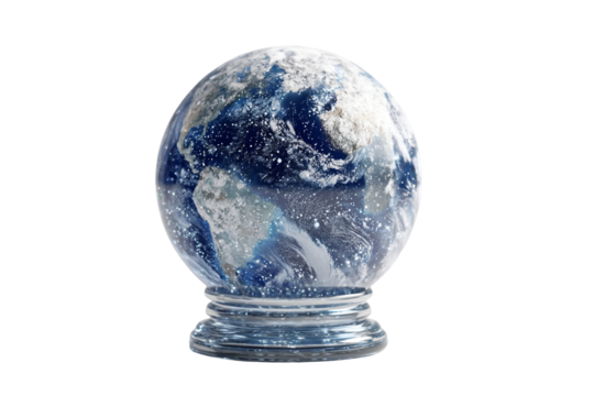 Snow Globe Planet Illustration Isolated on Transparent Background