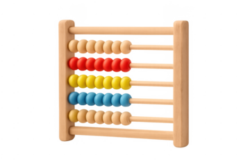 Wooden abacus with colorful beads for learning math