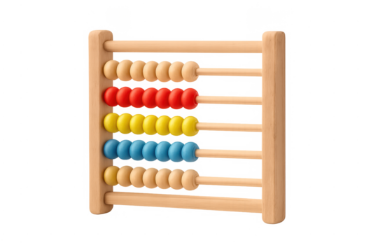 Wooden abacus with colorful beads for learning math
