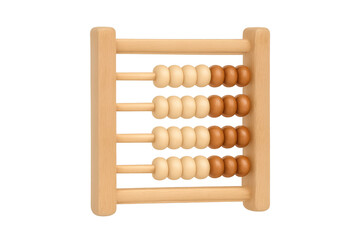 Wooden abacus counting math learning tool isolated