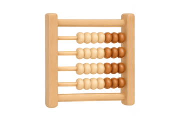 Wooden abacus counting math learning tool isolated
