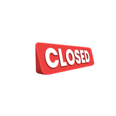 Red Closed Sign on Black Background
