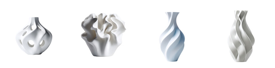 Elegant collection of modern vases, perfect for home decor, interior design accents, creating a sophisticated and stylish ambiance in any living space or office setting