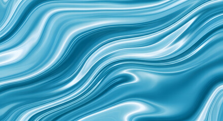 Vibrant aquatic blue and silver abstract liquid flow texture for modern design concept