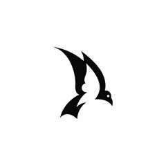 silhouette of flying bird art logo vector