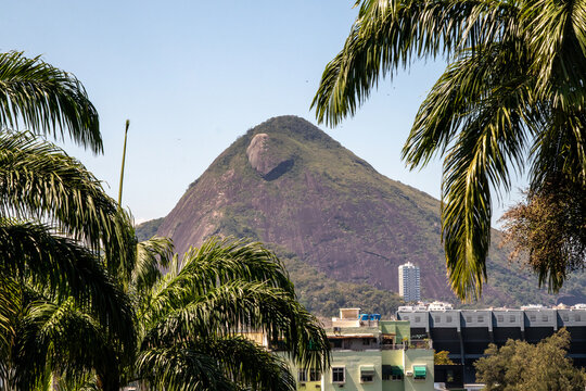 Goat Hill seen from the Leblon neighborhood in Rio de Janeiro.