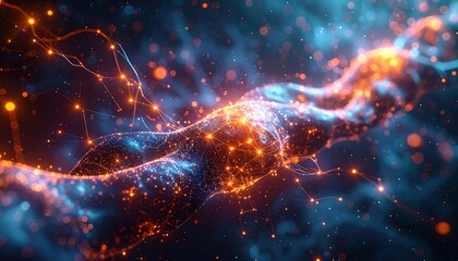 Obraz premium Abstract particles flowing design