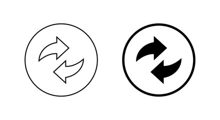 Swap and exchange arrow icon. Sync, refresh, and repeat sign in circular outline