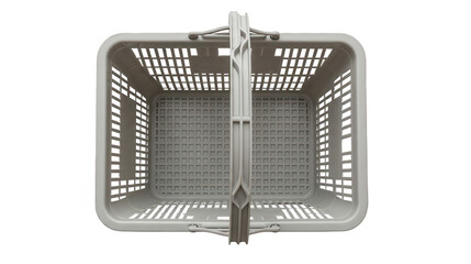 Modern plastic shopping basket offers organization and convenience for stylish retail spaces, grocery stores, markets, and creative product displays