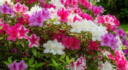 Lush azalea bloom with vibrant hues a colorful display in the springtime garden nature beauty