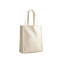 Stylish cream-colored tote bag for everyday shopping needs, perfect for adding your logo, elegant design