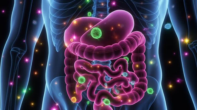 Human Digestive System Visualization - Anatomy and Gut Health