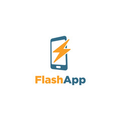 Flash App Logo Vector Simple Tech
