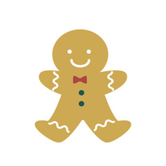 シンプルなジンジャーブレッドクッキーのイラスト　