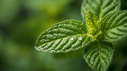 Mint leaf close up green leaf looking so beautifully
