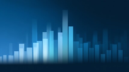 Fototapeta premium Rising Blue Bar Chart Data Visualization Silhouette