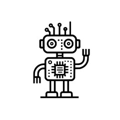 Robot vector illustration ai technology machine learning automation robotics future innovation artificial intelligence