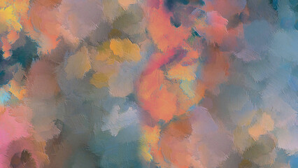 Pastel palette colors artwork, abstract paint strokes, oil painting on canvas. Calm acrylic art, artistic texture. Brush daubs and smears grungy background, hand painted bright pattern