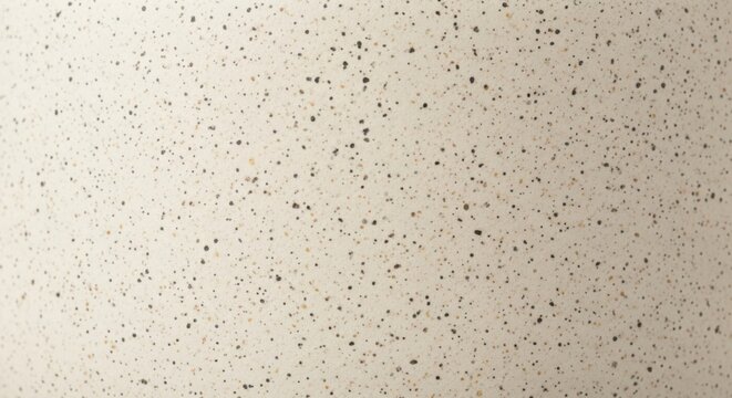 Closeup texture of speckled beige surface with subtle dark speckles, abstract background